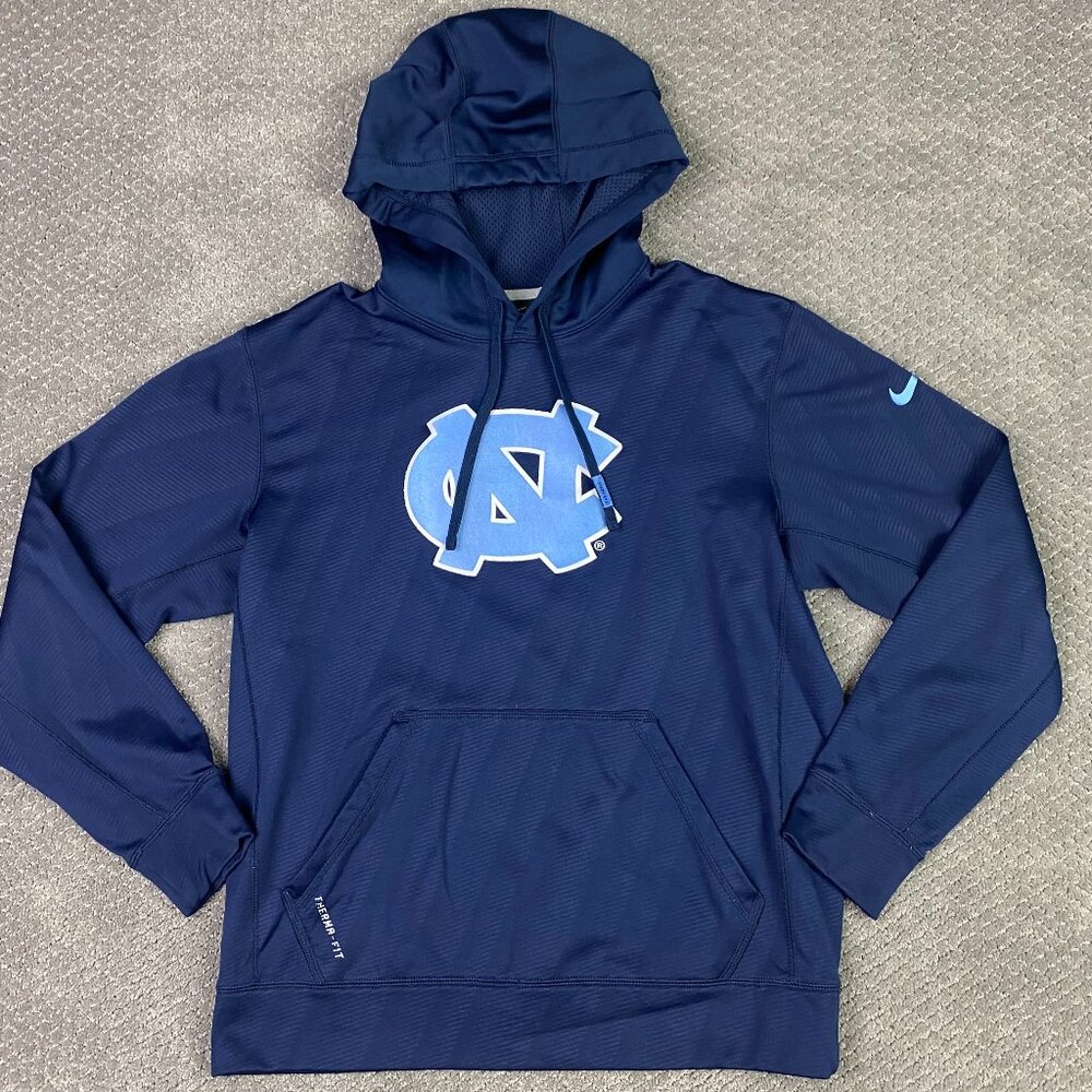 North Carolina Tar Heels Hoodie Hooded Sweatshirt Nike Therma Fit Men's Medium